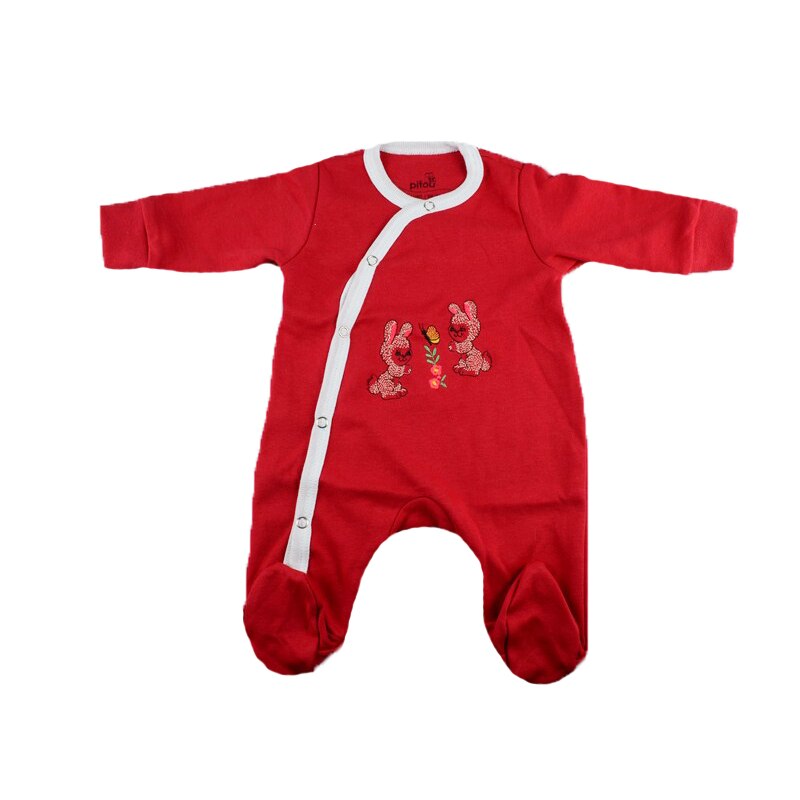 Salopeta cu maneca lunga pentru fete Pifou Model 32 M32-RO1, Rosu, 56